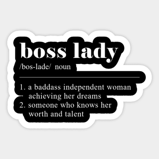 Boss Lady Meaning Dictionary Style Sticker